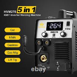 220V 200A 5in1 MIG CUT TIG MMA Welder Gas/Gasless Welding Machine Plasma Cutter