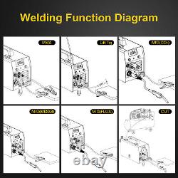 220V 200A 5in1 MIG CUT TIG MMA Welder Gas/Gasless Welding Machine Plasma Cutter