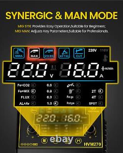250A 6 in 1 MIG CUT HF TIG ARC Welder Gas/No Gas Welding Machine Plasma Cutter