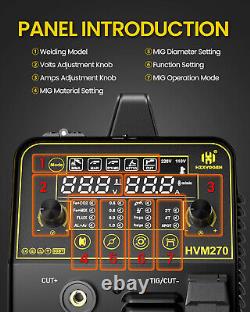 250A 6 in 1 MIG CUT HF TIG ARC Welder Gas/No Gas Welding Machine Plasma Cutter