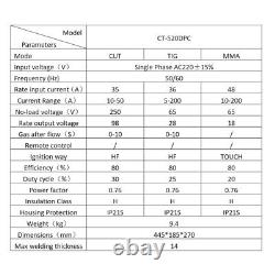4 in 1 Plasma Cutter CT520 50A /200A Tig ARC MMA Welder 220V Welding Machine