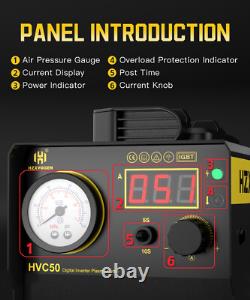 50Amp Plasma Cutter 220V HVC50 Arc Inverter IGBT Clean Cutting Machine & Helmet