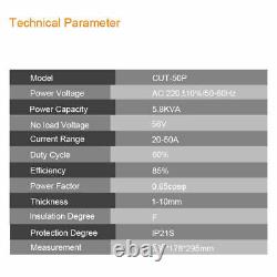 50Amp Plasma Cutter Machine Pilot Arc CNC Compatible P80 Torches 220V UK Cut50p