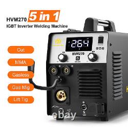 5 IN 1 MIG/CUT/TIG/MMA Welder 250Amp Gas/Gasless Welding Machine Plasma Cutter