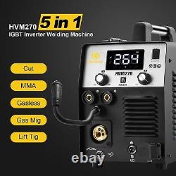 5in1 MIG/CUT/TIG/MMA Welder 250A Gas/Gasless Welding Machine Plasma Cutter IGBT
