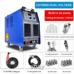 80Amp Arc Plasma Cutter Machine IGBT Inverter 220V/380V Built-in Air Pump 1-20mm