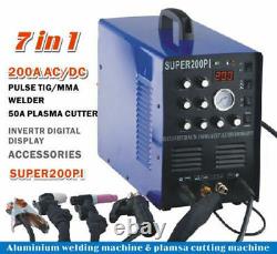 Aluminium Welder Super200pi 200a Tig/mma Welding Machine 50a Plasma Cutter +acc