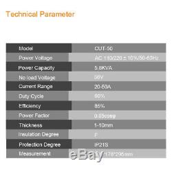CUT50 Air Plasma Cutter 50Amp 110/220V Electric Digital Inverter Cutting Machine
