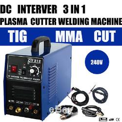 DC Interver Pilot Arc CNC Plasma Cutter /MMA/TIG Welder 3 IN 1 Machine 240V