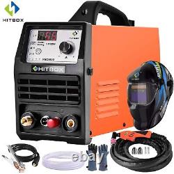 HITBOX 55A HF Pilot Arc Plasma Cutter 220V Inverter Air Cutting Machine & Helmet