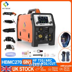 HITBOX 6in1 HF TIG/CUT/MMA/MIG Welding Machine Aluminium 200A 240V Plasma Cutter