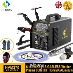HZXVOGEN 6 IN 1 MIG/Plasma Cutter/HF TIG/MMA Welder Gas/Gasless Machine Aluminum