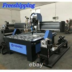 New 15001500mm Plasma Metal Cutting Machine Table, CNC Cutter With Rotary Pipe