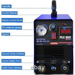 PLC65X 220V 65A Plasma Cutter Machine IGBT Inverter 18mm Clean Cuts LED Display