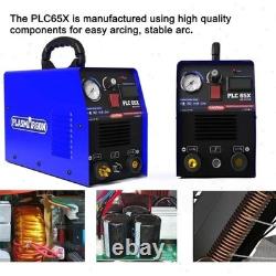 PLC65X 220V 65A Plasma Cutter Machine IGBT Inverter 18mm Clean Cuts LED Display