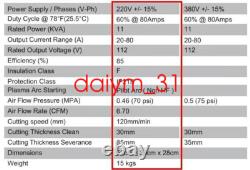 Plasma Cutter 80Amp Non-HF Continuous Pilot Arc Air CNC Plasma Cutting machine