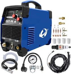 Plasma Cutter, CUT50 50 Amp 110V/220V Dual Voltage AC DC IGBT Cutting Machine wi