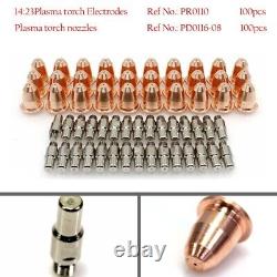 Plasma Torch Electrode + Nozzle Tips 200pcs PD0116-08 PR0110 Plasma Machine