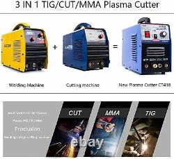 SUSEMSE Plasma Cutter 30A TIG/MMA Welder 120A 3 in 1 Combo Welding Machine HF Sc