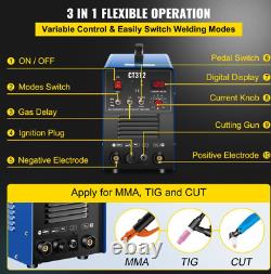 VEVOR Plasma Cutter CT312 3 In1 Combo Welding Machine Inverter Welder Multi Func