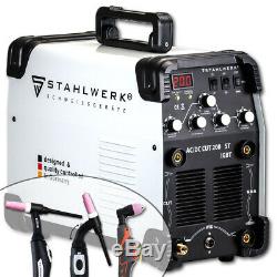 WELDER STAHLWERK AC/DC TIG 200 ST with PLASMA CUTTER WELDING MACHINE INVERTER