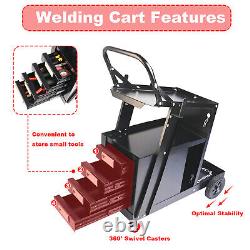 Welder Cart with Safety Chain, MIG TIG ARC Plasma Cutter Machine- 29x11.5x28.9in