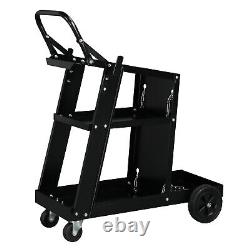 Welding Cart Plasma Cutter Machine Welder Storage Shelf Mobile Stand Black