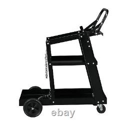 Welding Cart Plasma Cutter Machine Welder Storage Shelf Mobile Stand Black