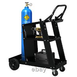 Welding Cart Plasma Cutter Machine Welder Storage Shelf Mobile Stand Black