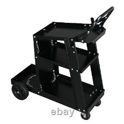 Welding Cart Plasma Cutter Machine Welder Storage Shelf Mobile Stand Black