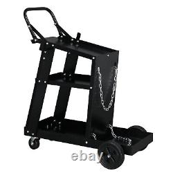 Welding Cart Plasma Cutter Machine Welder Storage Shelf Mobile Stand Black