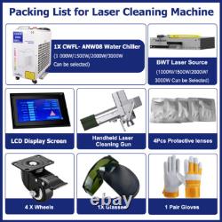 Machine de Nettoyage Laser à Fibres Portative de 1500W pour l'Industrie & 9 Types de Modèles de Nettoyage