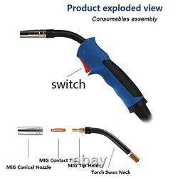 Machine de torche de soudage MIG CO2 MB-15AK pour soudeur MIG MAG avec tête flexible de 10 pieds.