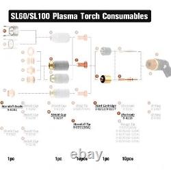 Pointe d'électrode de plasma de haute qualité 80A 23 pièces pour la machine de découpe SL60100
