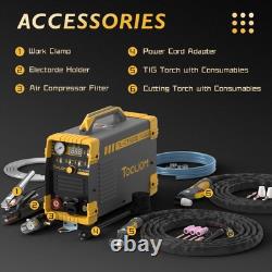 TOOLIOM 3 en 1 Soudeuse Cut/TIG/Stick 50A Plasma Cutter 200A TIG et 200A S