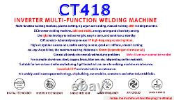 Tig Mma Coupe Plasma Cutter Soudeur Onduleur Stick Welding Machine 3in1 Ct418